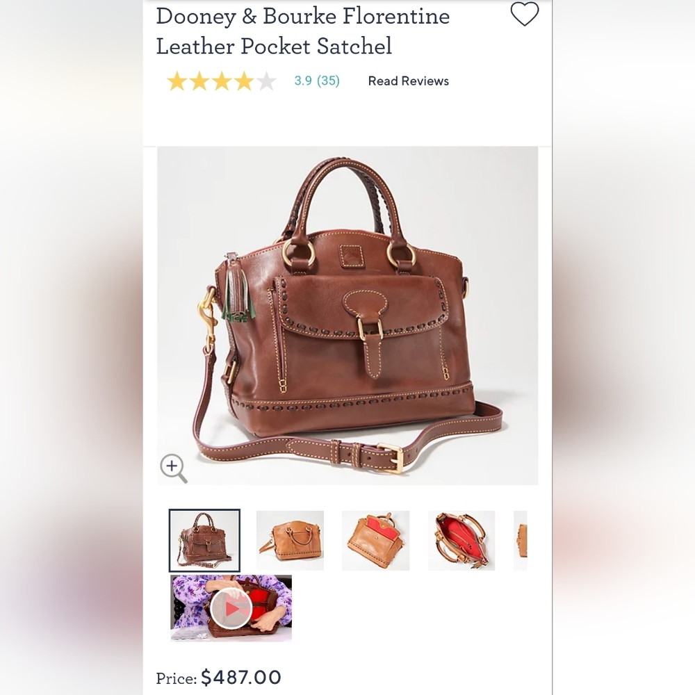 Dooney & Bourke Florentine Leather Pocket Satchel